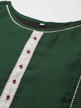 Women Dark Green Plain Chanderi Kurta with Sharara Set-AHKUSH-Combo-320